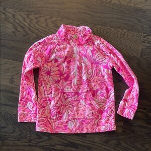Lilly Pulitzer Pink Floral Quarter-Zip Sweatshirt